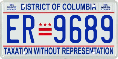 DC license plate ER9689