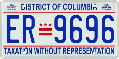 DC license plate ER9696