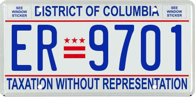 DC license plate ER9701