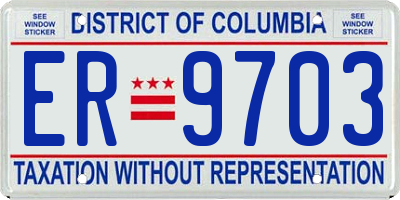 DC license plate ER9703