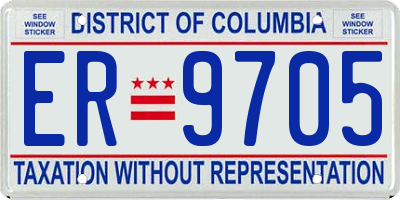 DC license plate ER9705