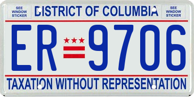 DC license plate ER9706