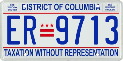 DC license plate ER9713