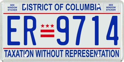 DC license plate ER9714