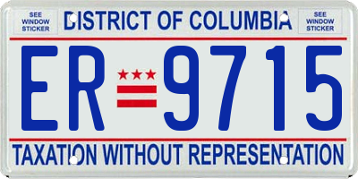 DC license plate ER9715
