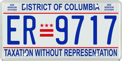 DC license plate ER9717