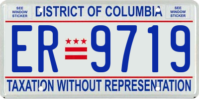 DC license plate ER9719