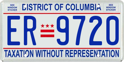 DC license plate ER9720