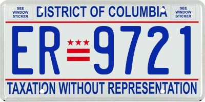 DC license plate ER9721