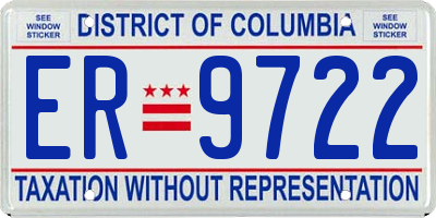 DC license plate ER9722