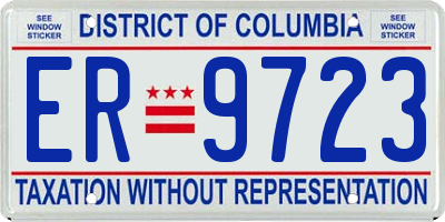DC license plate ER9723