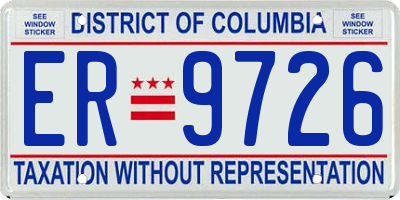 DC license plate ER9726