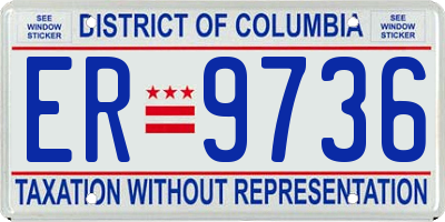 DC license plate ER9736