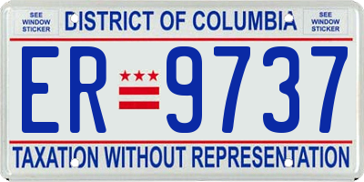 DC license plate ER9737