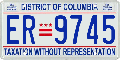 DC license plate ER9745