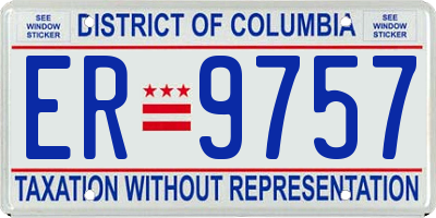 DC license plate ER9757