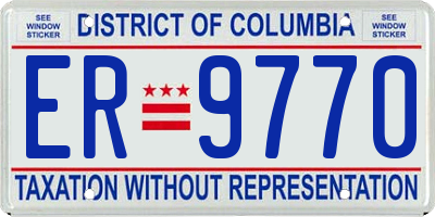 DC license plate ER9770