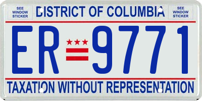 DC license plate ER9771