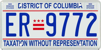 DC license plate ER9772