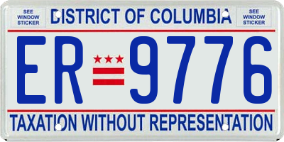 DC license plate ER9776