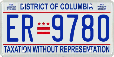 DC license plate ER9780