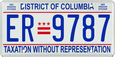 DC license plate ER9787