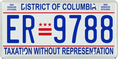 DC license plate ER9788