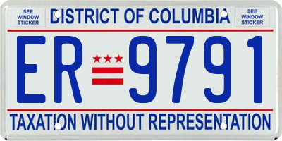 DC license plate ER9791