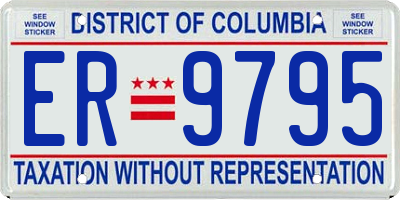 DC license plate ER9795