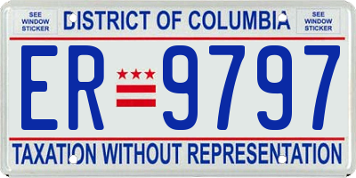 DC license plate ER9797