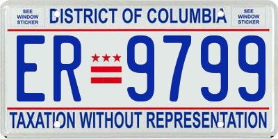 DC license plate ER9799