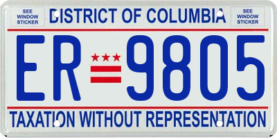 DC license plate ER9805