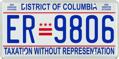 DC license plate ER9806