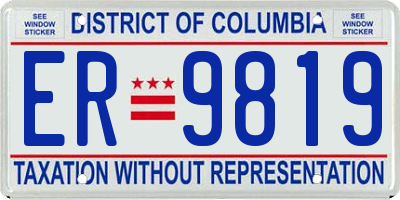 DC license plate ER9819