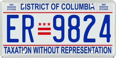 DC license plate ER9824