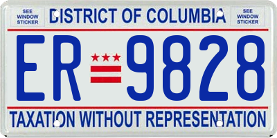 DC license plate ER9828