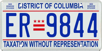 DC license plate ER9844