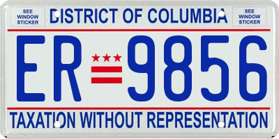 DC license plate ER9856