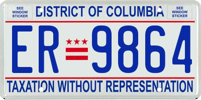 DC license plate ER9864