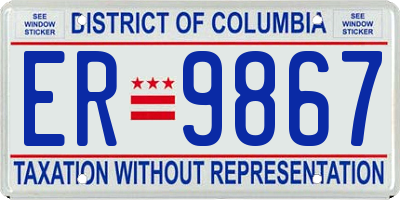 DC license plate ER9867