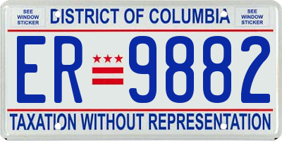 DC license plate ER9882