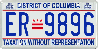 DC license plate ER9896