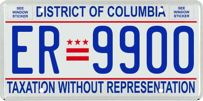 DC license plate ER9900