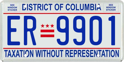 DC license plate ER9901