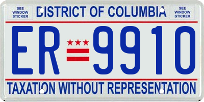 DC license plate ER9910