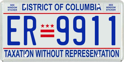 DC license plate ER9911