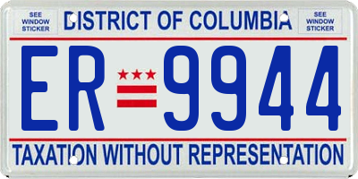 DC license plate ER9944