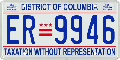 DC license plate ER9946