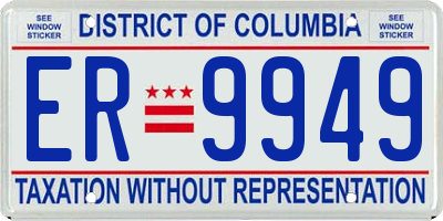 DC license plate ER9949