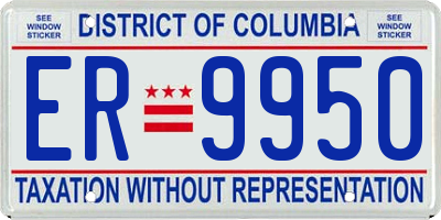DC license plate ER9950